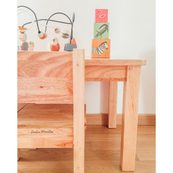 Ensemble Montessori - Table et Chaise enfant 1-4 ans - Bois naturel