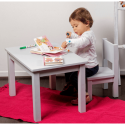 Ensemble Table et Chaises Enfant 1-4 ans Montessori - Gris perle