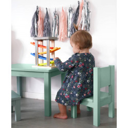 Ensemble Montessori - Table et Chaises enfant 1-4 ans - Vert sauge