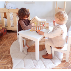 Ensemble Montessori - Table et Chaises enfant 1-4 ans - Rose et Blanc