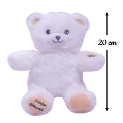 Peluche-Gaston-Ourson-Lumineux-Blanc-beige