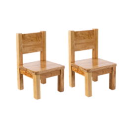Lot de 2 Ma première chaise enfant MONTESSORI Bois naturel 1-4 ans