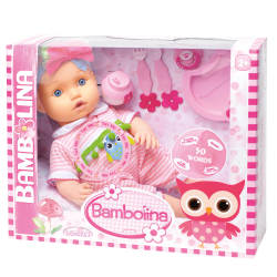 Poupon Bambolina - Bébé mange et parle - 42cm - dit 50 mots