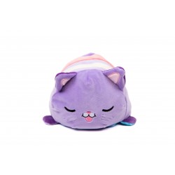 Peluche réversible Cushablez - Chat violet/bleu 22cm