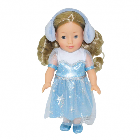 Poupée Bambolina en manteau gris 46cm - Avec ses accessoires pour cheveux, parle et chante