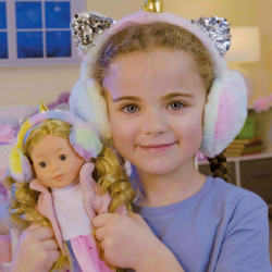 Poupée Frostyzz Licorne avec cache-oreilles pour enfant - 30cm