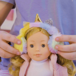 Poupée Frostyzz Licorne avec cache-oreilles pour enfant - 30cm
