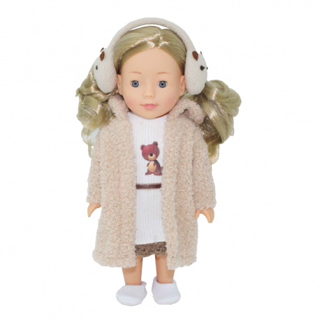 Poupée Frostyzz Nounours avec cache-oreilles pour enfant - 30cm