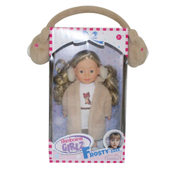 Poupée Frostyzz Nounours avec cache-oreilles pour enfant - 30cm