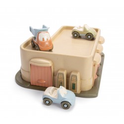 Dantoy - Garage avec petite voitures bioplastique - 3 voitures