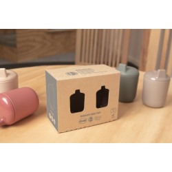 Dantoy -Set de 2 gobelets pour enfants avec couvercle BIOPLASTIQUE - Taupe et vert