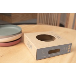 Dantoy - Set de 2 assiettes pour enfants BIOPLASTIQUE - Couleurs Taupe et Verte