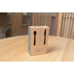 Dantoy - Set de 6 couverts pour enfants BIOPLASTIQUE - couleur Taupe et Verte