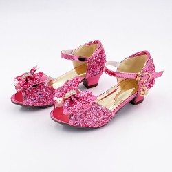 Déguisement - Mules à Nœuds et Paillette Rose Foncé T33 (8-10 ans)