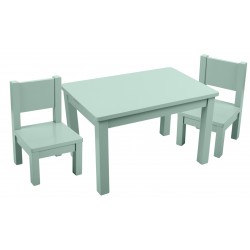 Ensemble Table et Chaises Enfant Vert Sauge 4-7 ans