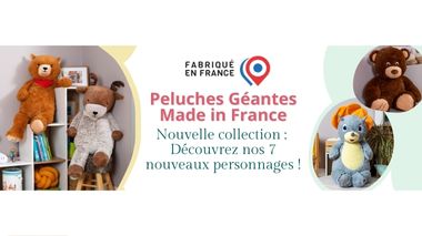 Pouf en peluche pour enfant 1-4 ans - Lapin rose - Made in France